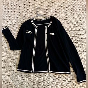 MNG black and white cardigan